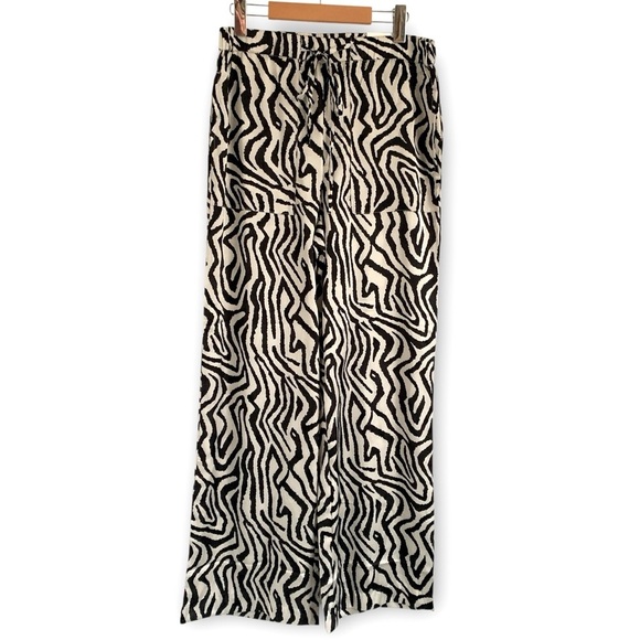 NWT C by One Satin Zebra Print Wide Leg Pants - Picture 3 of 12